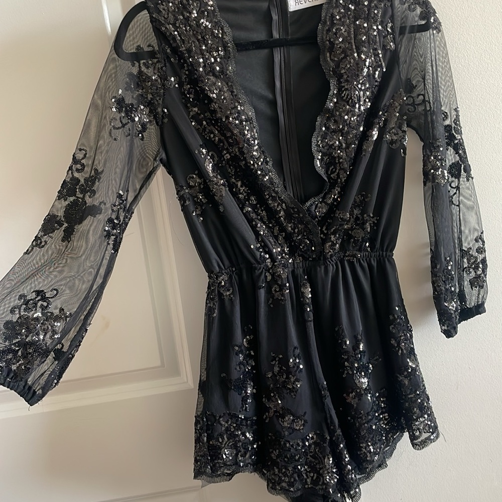Revolve Sequin Romper Size S - image 3